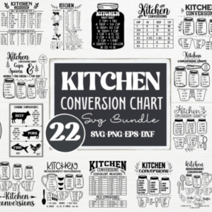Kitchen Conversion Chart SVG Bundle