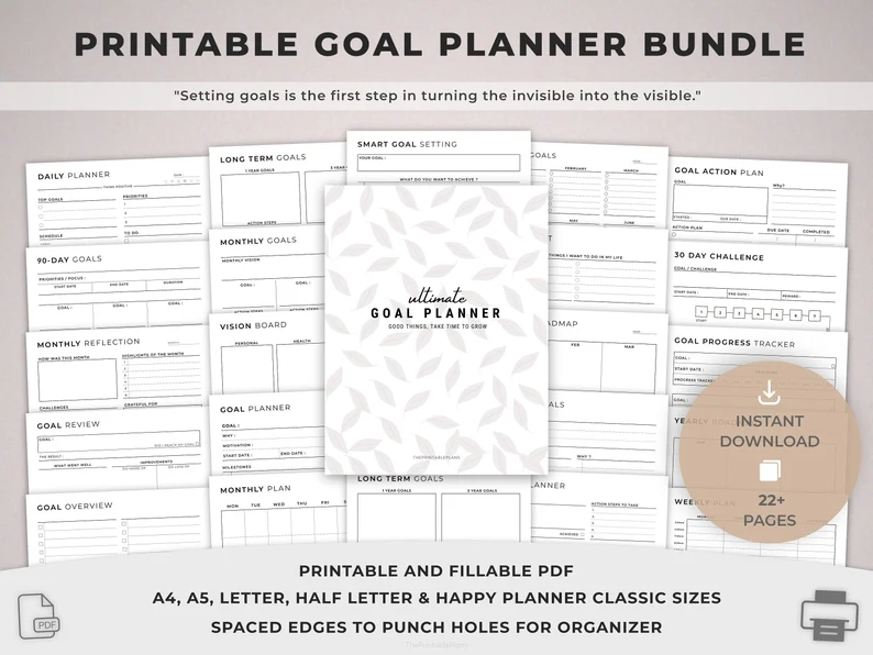Goals Planner Bundle Monthly Budget