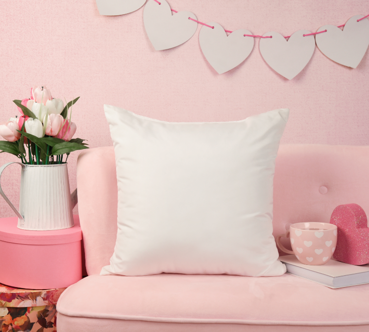 Valentine's Love Square Pillow Mockup