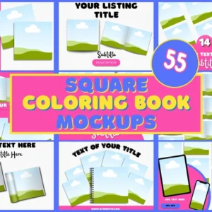 Paperback Square Book Mockup for A plus Content