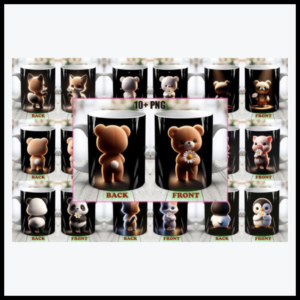 3D Animals Mug Wrap Bundle for Both Sides