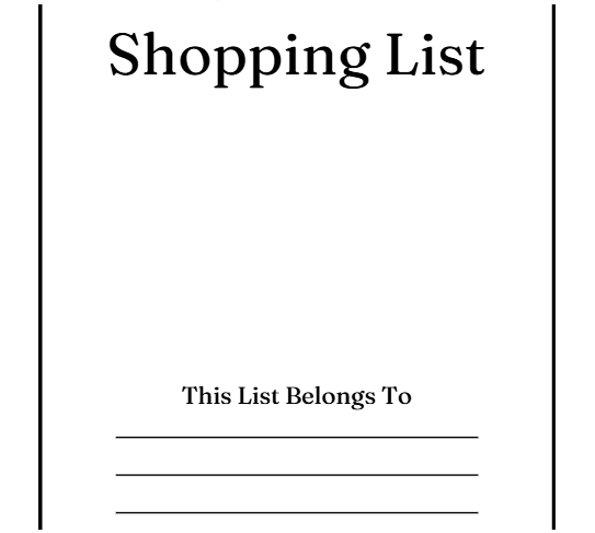 Shopping List