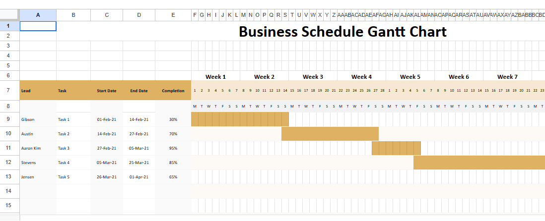 Business Schedule Gantt Chart.xlsx