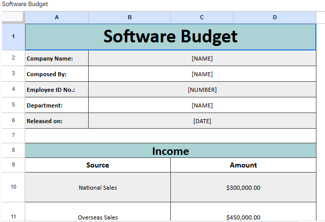 Free Basic Software Budget Template.xlsx