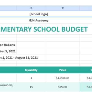 Free Sample Elementary School Budget Template (1)