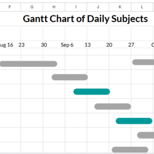 Gantt chart of daily subjects letter.xlsx