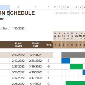 construction schedule weekly.xlsx