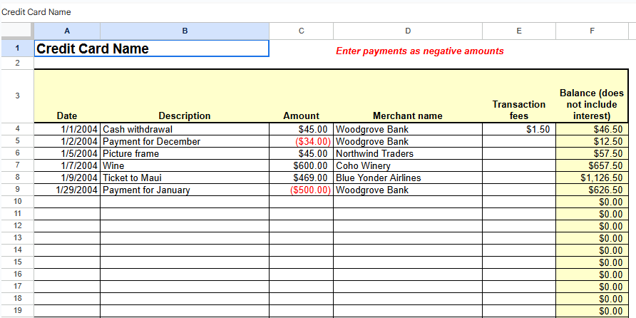 CREDIT CARD USAGE LOG.XLT