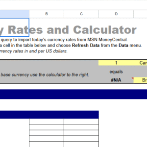 CURRENCY RATES AND CALCULAT.XLT