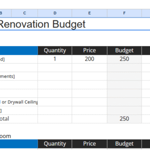 Hotel Renovation Budget Template.xlsx