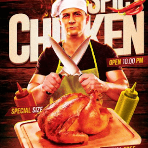 CreativeMarket Spicy Chicken Restaurant Flyer 112…