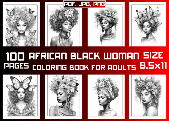 African Black Woman Adult Coloring Pages