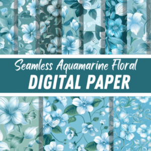 Floral Aquamarine Flowers Paper Patterns