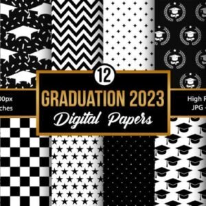 Graduation 2023 Digital Paper Patterns